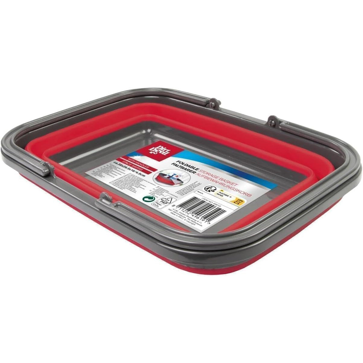 Dirt Devil Foldable 17L Red Bucket – Space‑Saving Cleaning & Camping